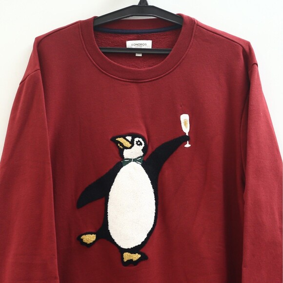 BONOBOS Critter Supersoft Fleece Crew Sweater Embroidered Long Sleeve XL 283307 - Picture 2 of 6